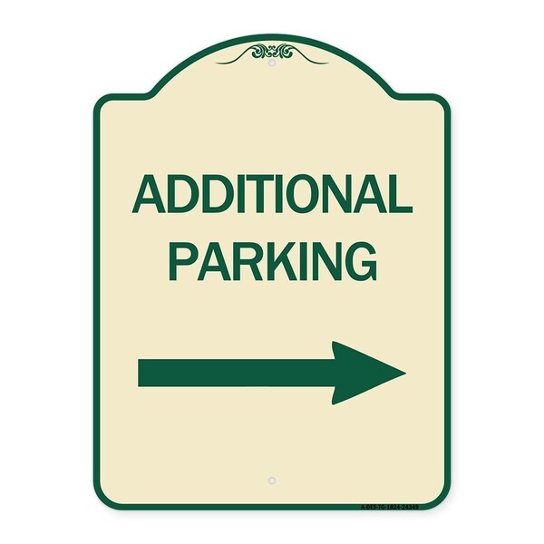 Additional Parking Right Arrow Heavy-Gauge Aluminum Architectural Sign, 24" x 18", TG-1824-24349